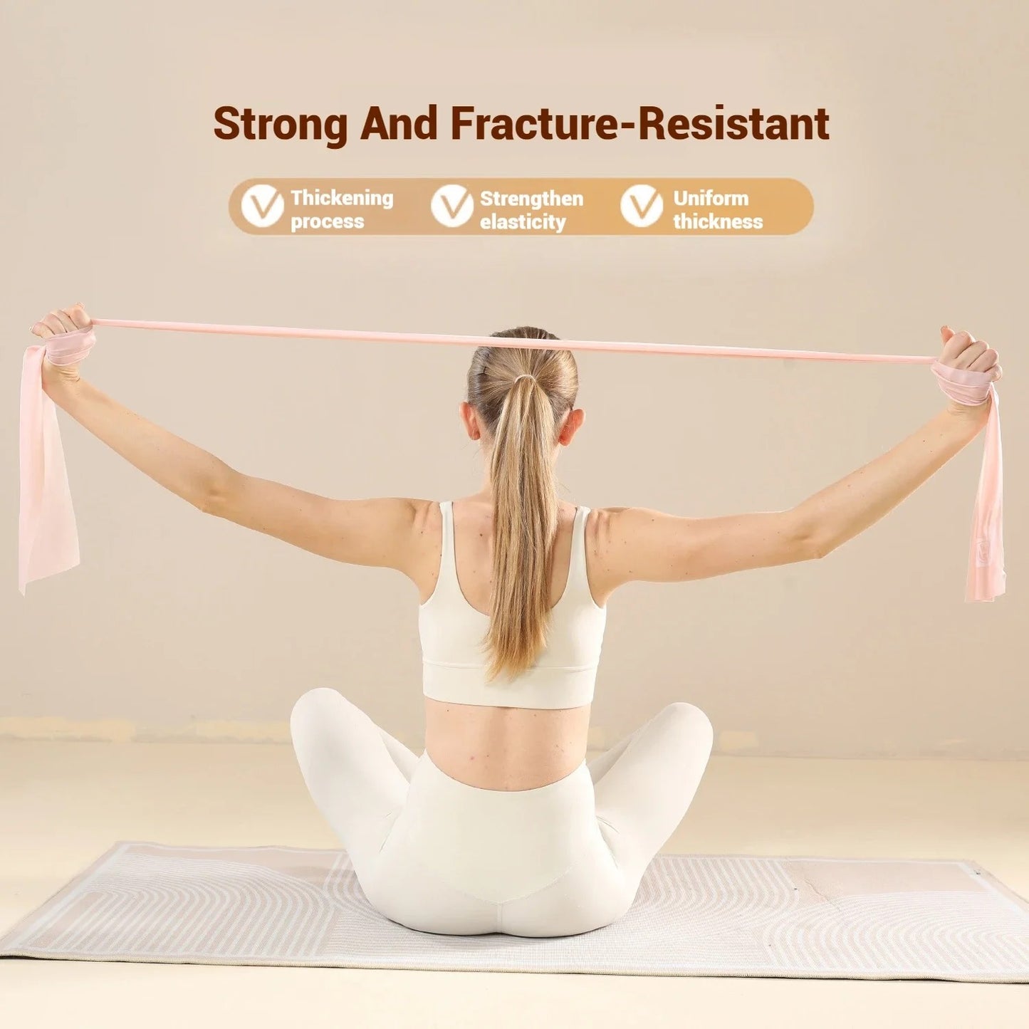 Yoga Home Stretching Flat Resistance Band Strap for Ladies Fitness Dance Stretch Strap