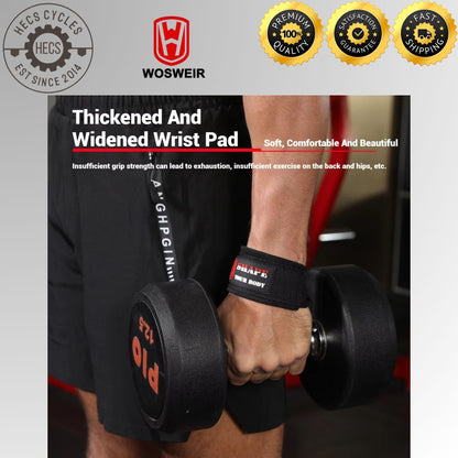 WOSWEIR Weightlifting Wrist Straps with Palm Support Heavy Duty Grip Straps for Pull Ups Deadlift Dumbbell Barbell Gym Training