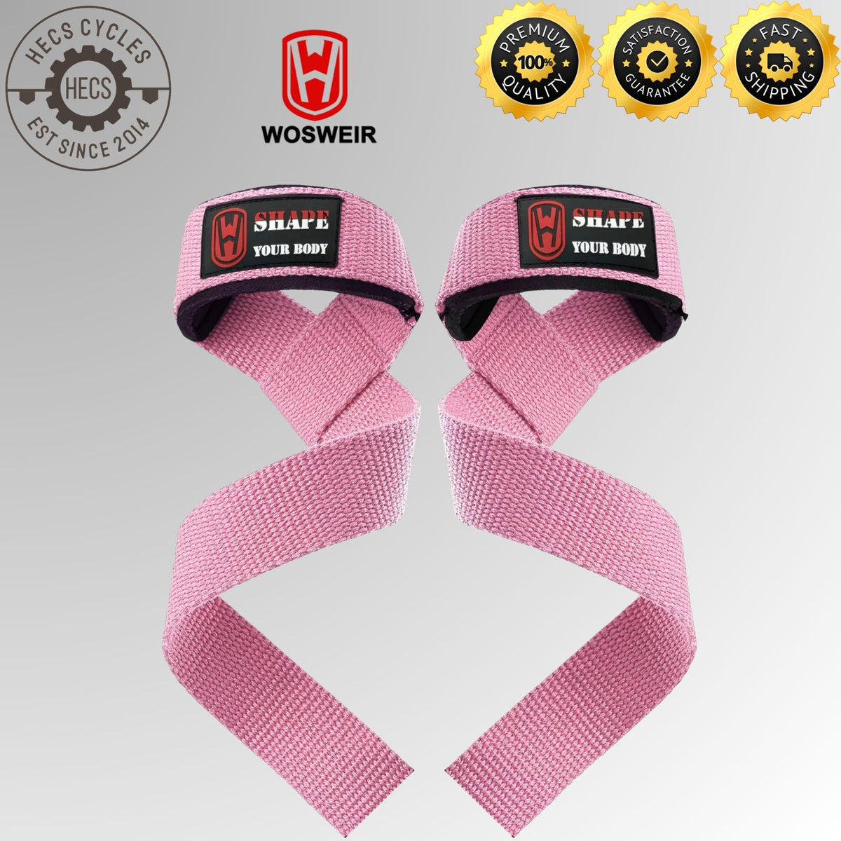 WOSWEIR Weightlifting Wrist Straps with Palm Support Heavy Duty Grip Straps for Pull Ups Deadlift Dumbbell Barbell Gym Training