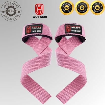 WOSWEIR Weightlifting Wrist Straps with Palm Support Heavy Duty Grip Straps for Pull Ups Deadlift Dumbbell Barbell Gym Training