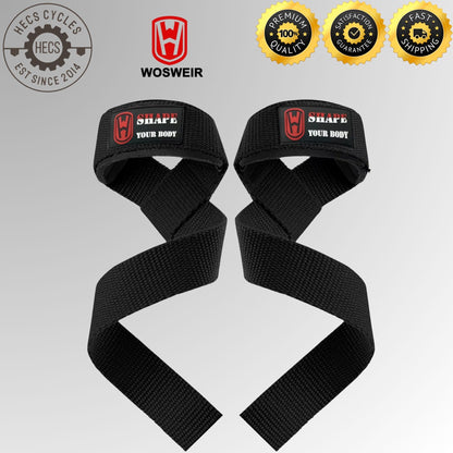 WOSWEIR Weightlifting Wrist Straps with Palm Support Heavy Duty Grip Straps for Pull Ups Deadlift Dumbbell Barbell Gym Training