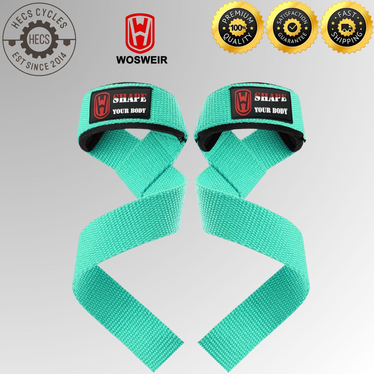 WOSWEIR Weightlifting Wrist Straps with Palm Support Heavy Duty Grip Straps for Pull Ups Deadlift Dumbbell Barbell Gym Training