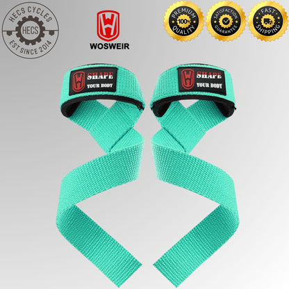 WOSWEIR Weightlifting Wrist Straps with Palm Support Heavy Duty Grip Straps for Pull Ups Deadlift Dumbbell Barbell Gym Training