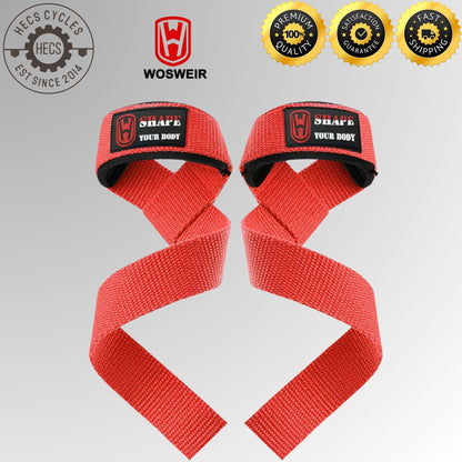 WOSWEIR Weightlifting Wrist Straps with Palm Support Heavy Duty Grip Straps for Pull Ups Deadlift Dumbbell Barbell Gym Training
