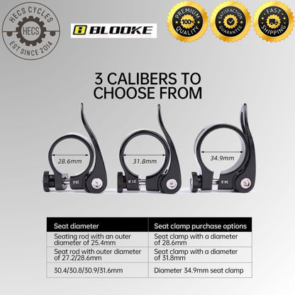 BLOOKE Quick Release Bicycle Seatpost Clamp Aluminium Alloy 28.6 31.8 34.9mm MTB Road Bike Seat Post Collar