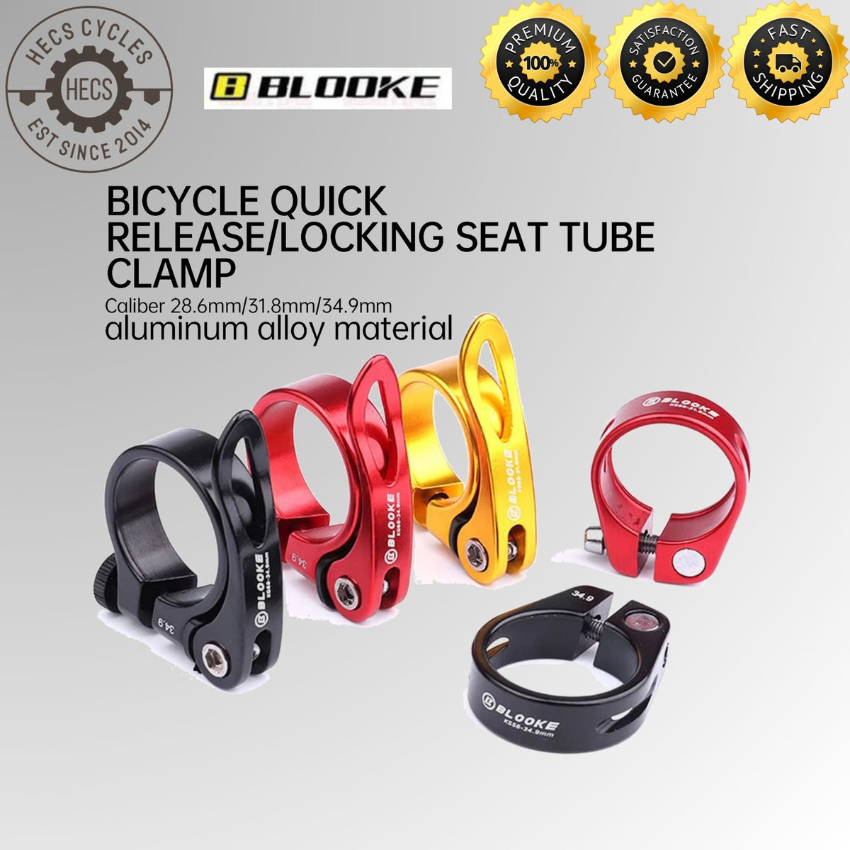 BLOOKE Quick Release Bicycle Seatpost Clamp Aluminium Alloy 28.6 31.8 34.9mm MTB Road Bike Seat Post Collar