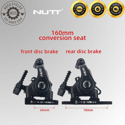 NUTT S7 Road Bike Mechanical Disc Brake Caliper Dual Piston Flat Mount 140 160mm Front Rear Cable Pull
