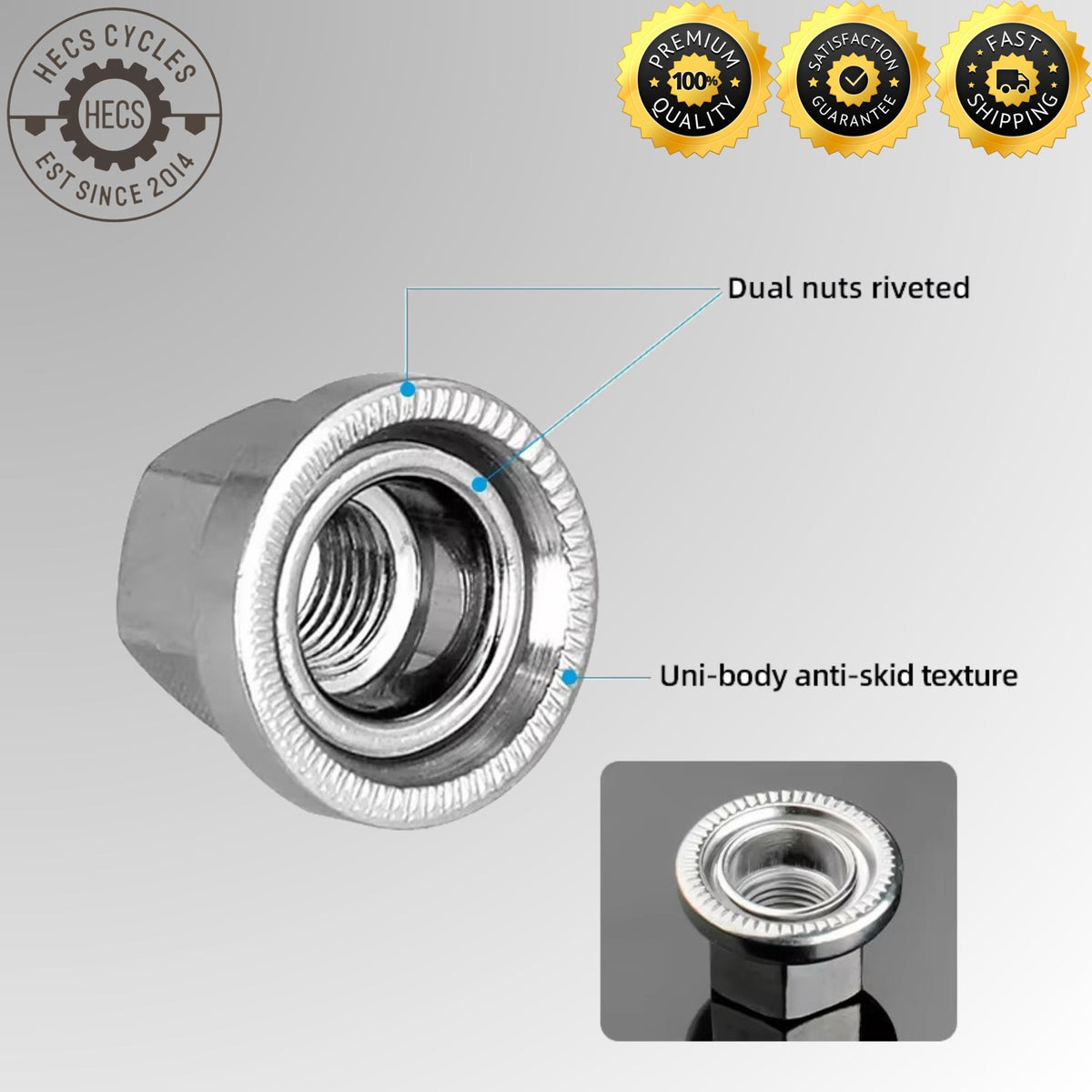 Fixed Gear Bicycle Hub Axle Nuts M9*1.0 M10*1.0 3/8"*26TPI Anti-Slip Front Rear Wheel Locking Nuts