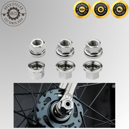 Fixed Gear Bicycle Hub Axle Nuts M9*1.0 M10*1.0 3/8"*26TPI Anti-Slip Front Rear Wheel Locking Nuts