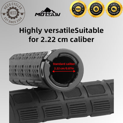Motsuv Bicycle Handlebar Grips Lock-On Anti-Slip Soft Silicone Rubber MTB Mountain Bike Cycling Grips with Aluminium Alloy Clamps