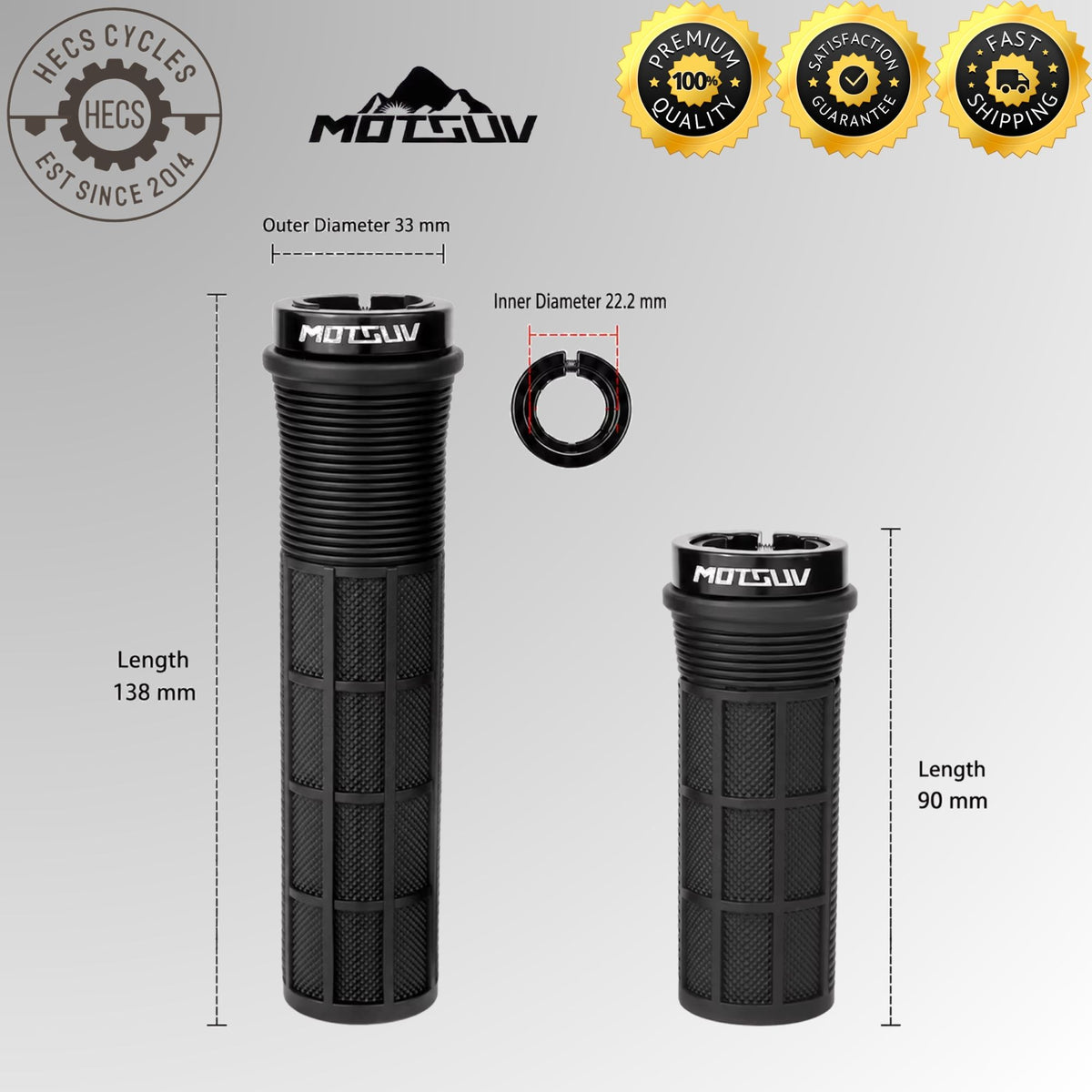 Bicycle Handlebar Grips Long Short Anti-Slip Rubber Ergonomic Lock-On Grips for Twist Grip Shifters Folding MTB Bikes