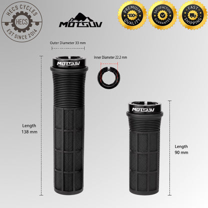Bicycle Handlebar Grips Long Short Anti-Slip Rubber Ergonomic Lock-On Grips for Twist Grip Shifters Folding MTB Bikes