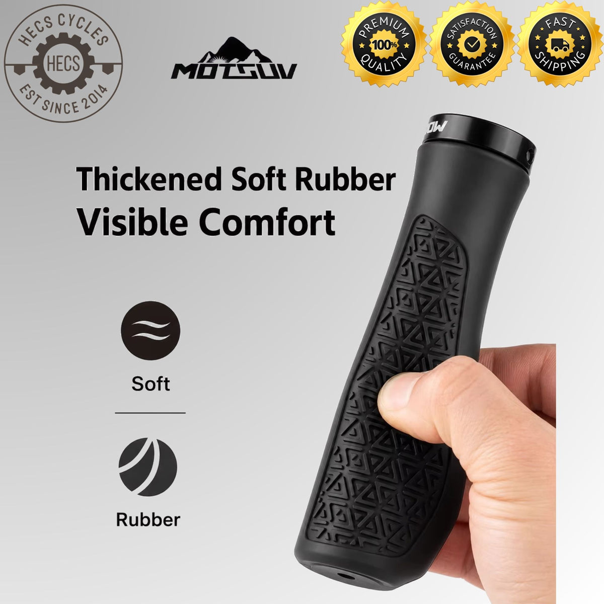 Bicycle Handlebar Grips Ergonomic Soft Rubber Anti-Slip Lock-On MTB Mountain Bike Cycling Grips