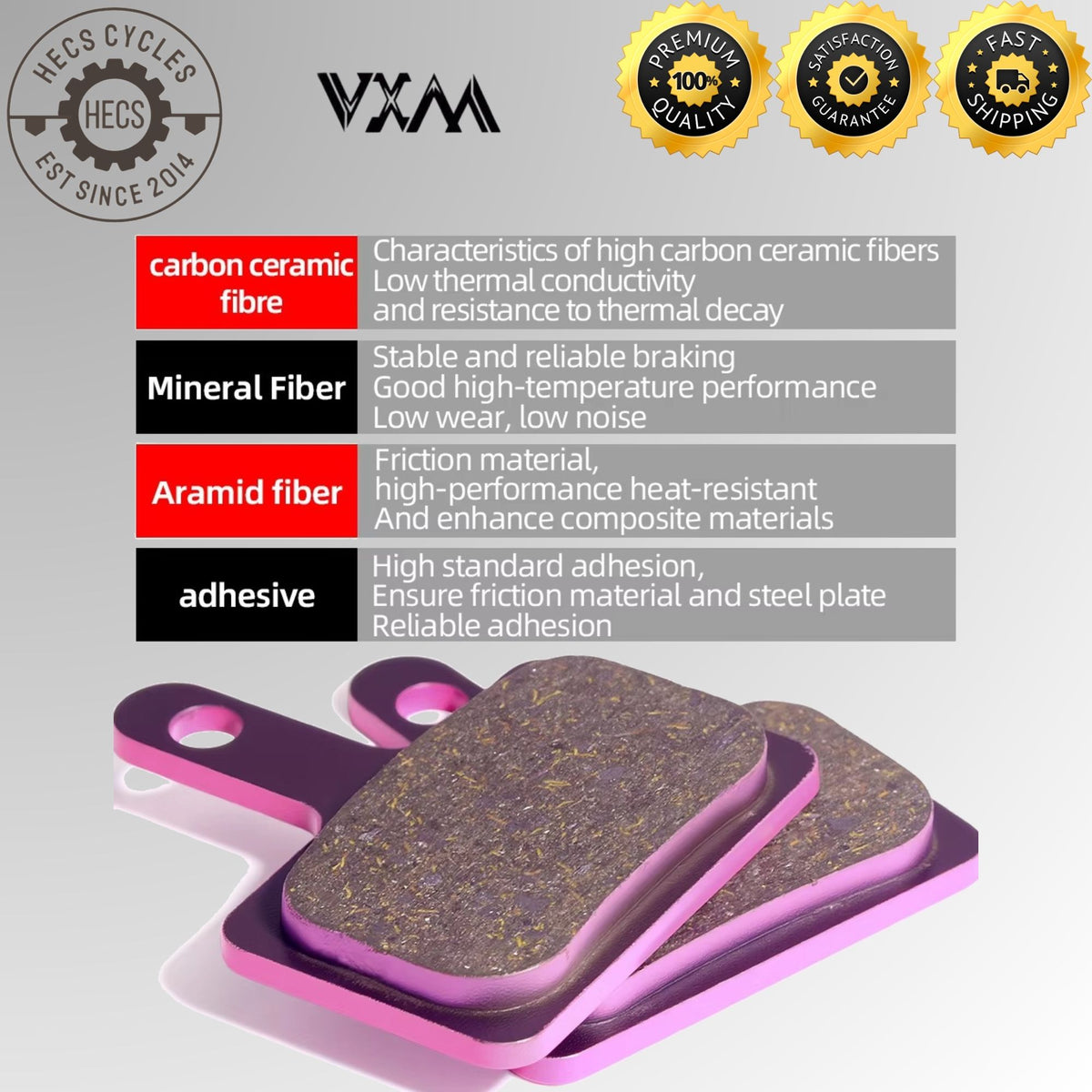 Bicycle Disc Brake Pads Carbon Ceramic Fiber for Shimano SRAM Hope Magura MTB Mountain Bike Disc Brakes