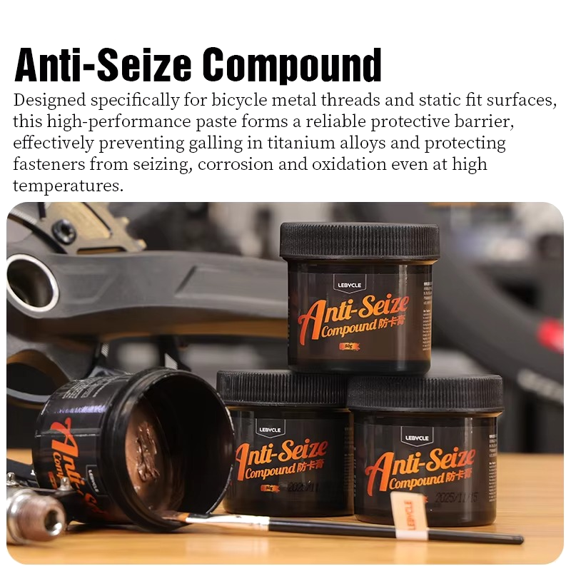 LEBYCLE Bicycle Anti Seize Compound Grease Waterproof Anti Rust Lubricant for Pedal Crank Bolts Threads Bike Maintenance