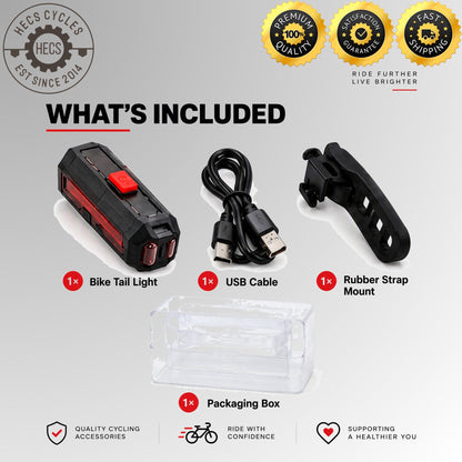 USB Rechargeable LED Bicycle Rear Tail Bicycle Light