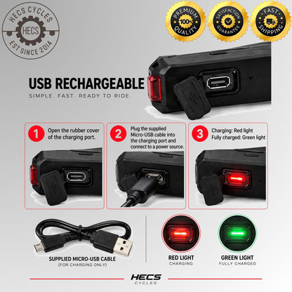 USB Rechargeable LED Bicycle Rear Tail Bicycle Light