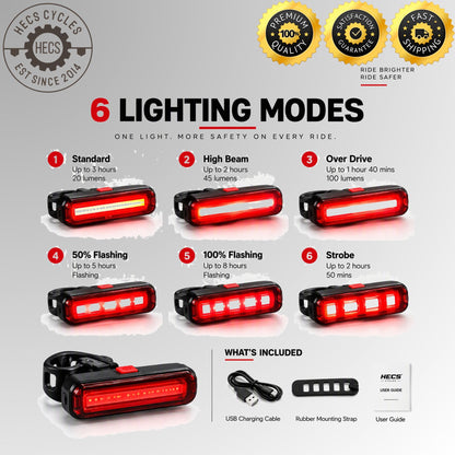 USB Rechargeable LED Bicycle Rear Tail Bicycle Light