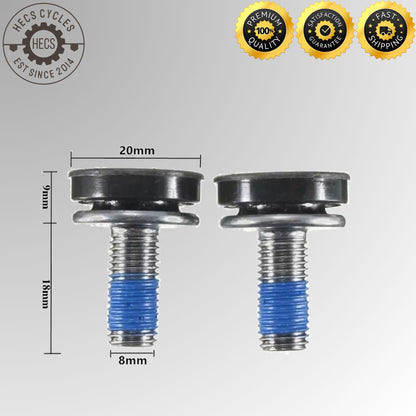 2 Pieces M8 Bicycle Crank Arm Bolts Hex Head Waterproof Axle Screws for MTB Road Bike