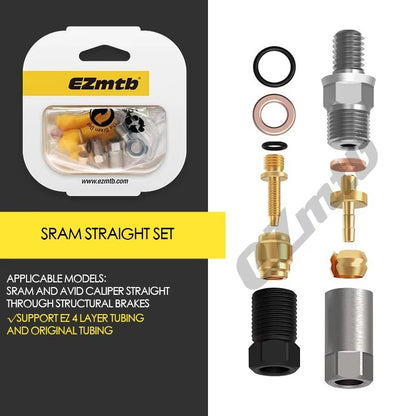 EZmtb Hydraulic Brake Hose Fittings Set Banjo Joint Connectors for Shimano Sram Magura Hope Formula