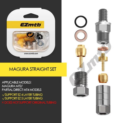 EZmtb Hydraulic Brake Hose Fittings Set Banjo Joint Connectors for Shimano Sram Magura Hope Formula