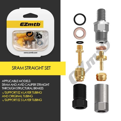 EZmtb Hydraulic Brake Hose Fittings Set Banjo Joint Connectors for Shimano Sram Magura Hope Formula