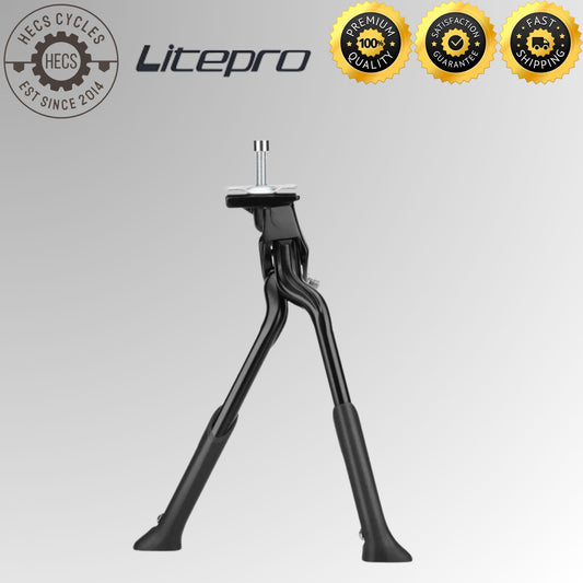 Adjustable Double Kickstand for Foldables & Mountain Bikes Mid-Mount Bicycle Parking Stand with Foot Rest