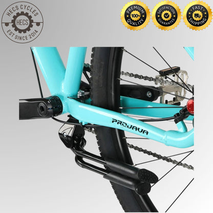 Adjustable Double Kickstand for Foldables & Mountain Bikes Mid-Mount Bicycle Parking Stand with Foot Rest