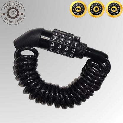 Bicycle Cable Lock 4 Digit Password Anti Theft Lock for Bike Motorcycle Helmet Bag