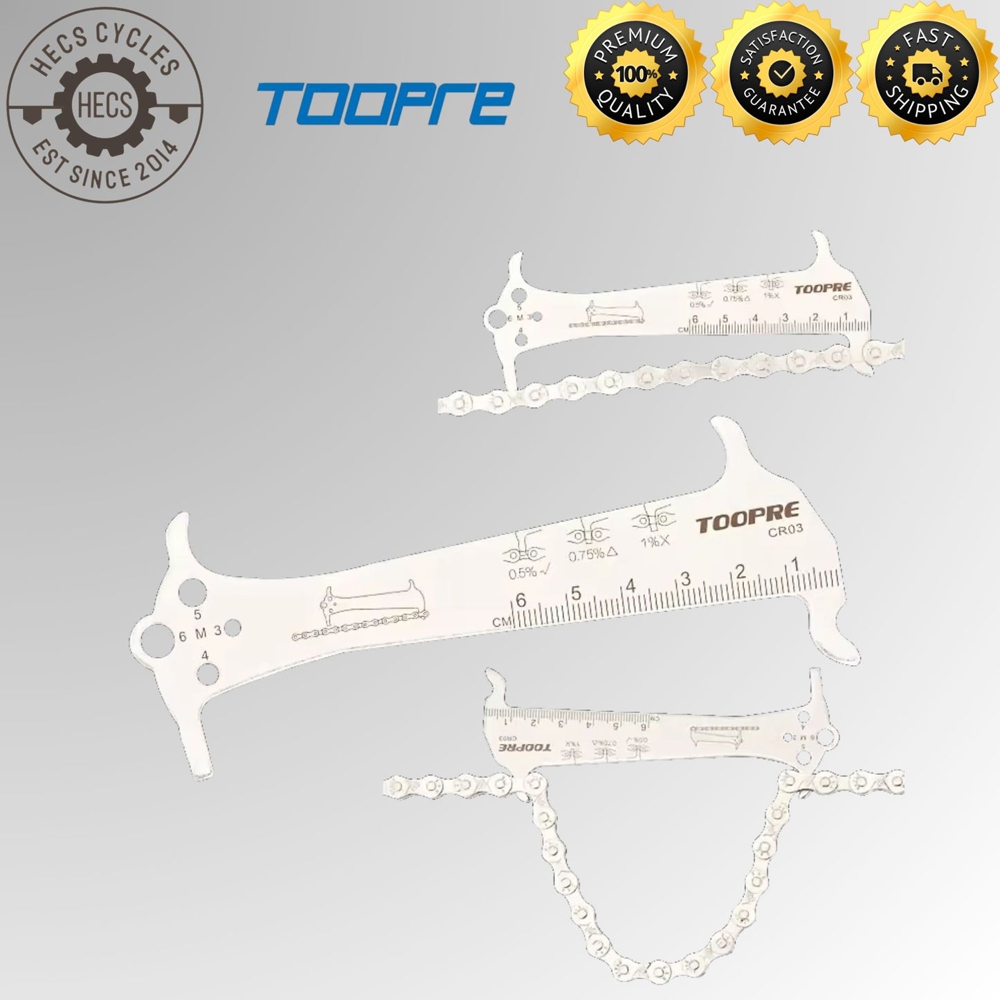 Bicycle Chain Wear Indicator Tool Stainless Steel Chain Stretch Checker Gauge for MTB and Road Bikes