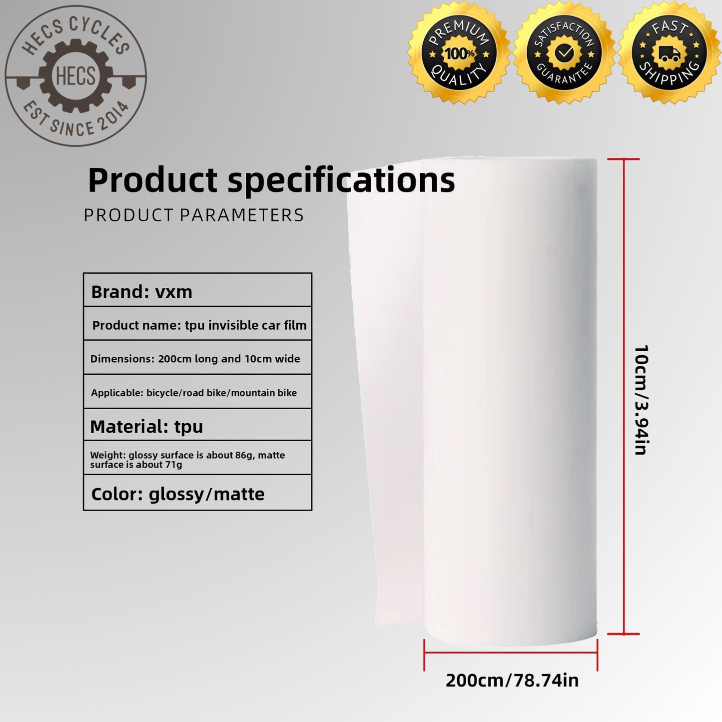 Bicycle TPU Invisible Frame Protection Film Scratch Wear Resistant Free Cut