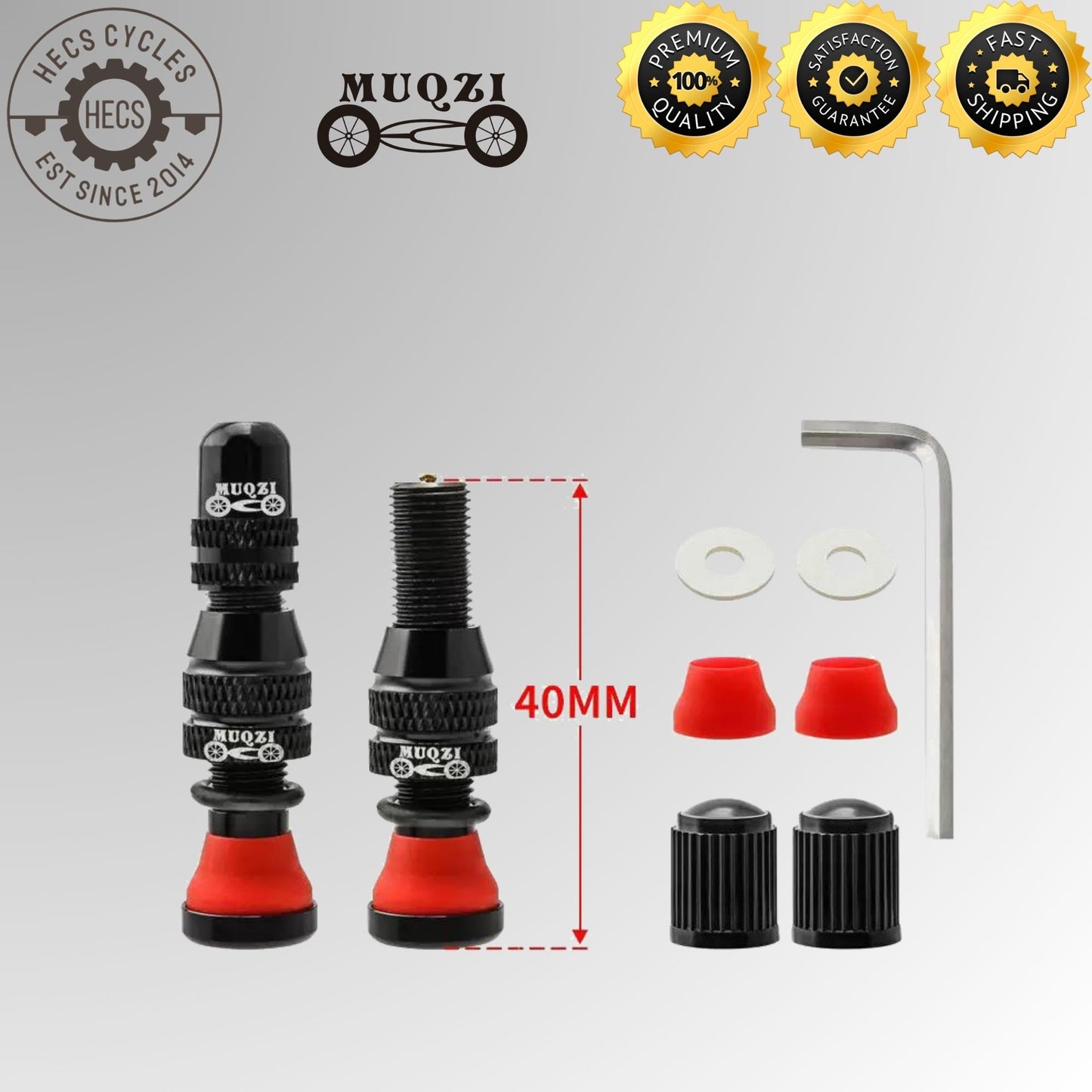 Bicycle Tubeless Schrader Valve Set 40mm 60mm Aluminum Alloy Tubeless Valve
