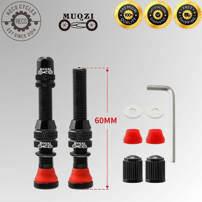 Bicycle Tubeless Schrader Valve Set 40mm 60mm Aluminum Alloy Tubeless Valve