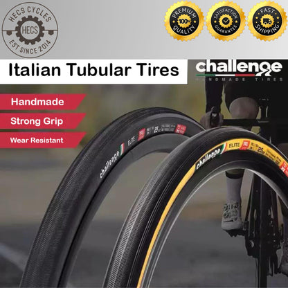CHALLENGE Elite 700x25C Road Bike Tire Yellow Sidewall Puncture Resistant Tubular Tire