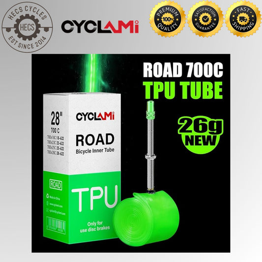 CYCLami Ultralight TPU Bike Inner Tube, 700 x 18/25/28/32, 26", 27.5", 29" Road and MTB Bicycle Tire