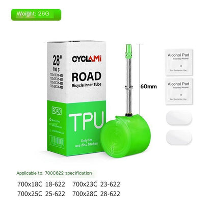 CYCLami Ultralight TPU Bike Inner Tube, 700 x 18/25/28/32, 26", 27.5", 29" Road and MTB Bicycle Tire