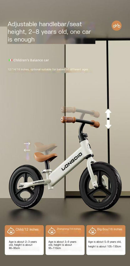 Kids Balance Bike Balancing Scooter Push Bike No Pedal Self-walking Baby Free Accessories Included Children's Balance Bike for Age 1-4