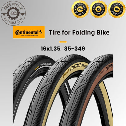 Continental Contact Urban 16x1.35 (35-349) Folding Tyre 180 TPI SafetyPro Puncture Protection for Brompton & BMX Bikes