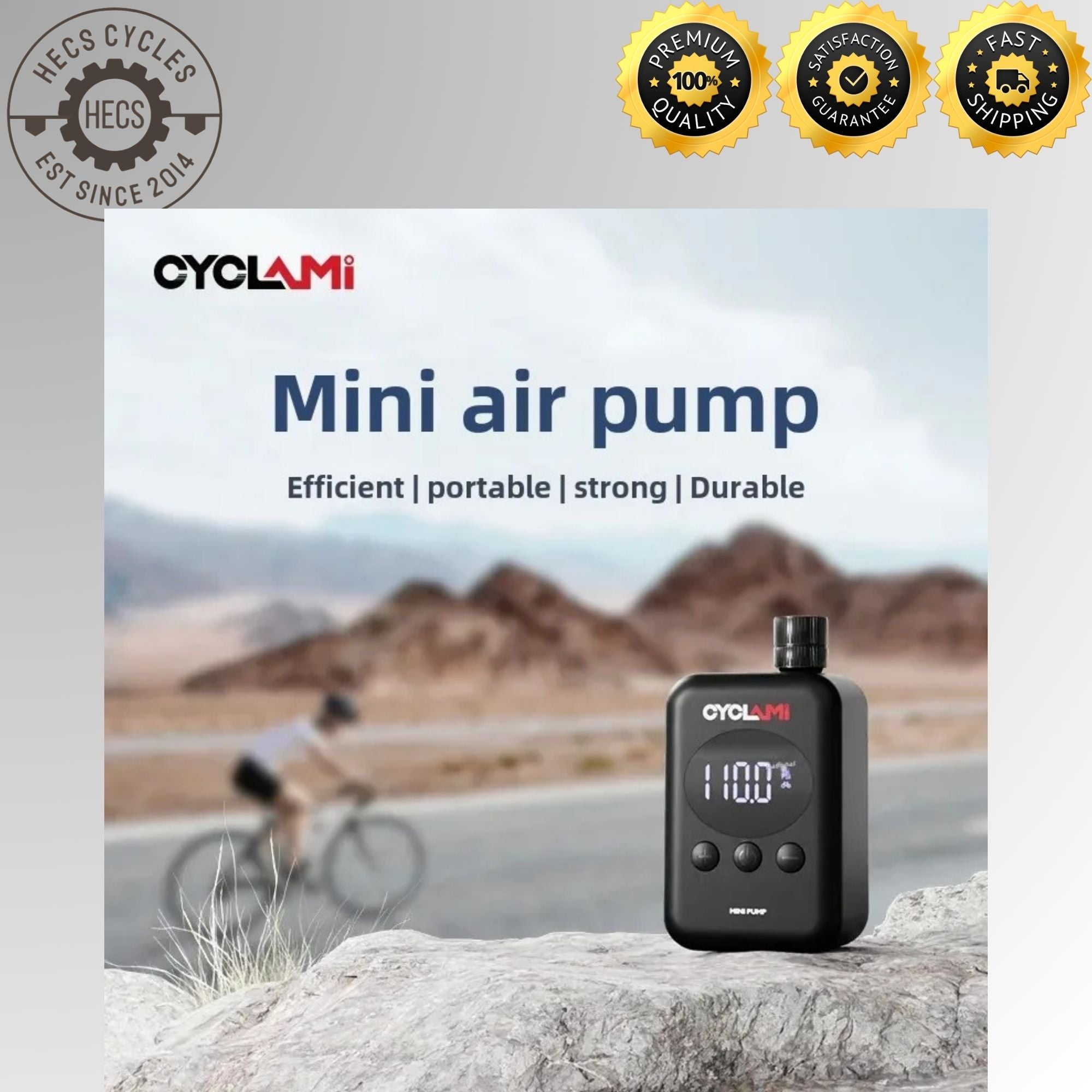 Cyclami Mini Electric Air Pump Portable HW139 Smart Screen Display Hig ...