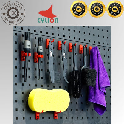 Cylion 8PCS Bicycle Cleaning Brush Tool Kit Bike Chain Cassette Drivetrain Cleaner Set