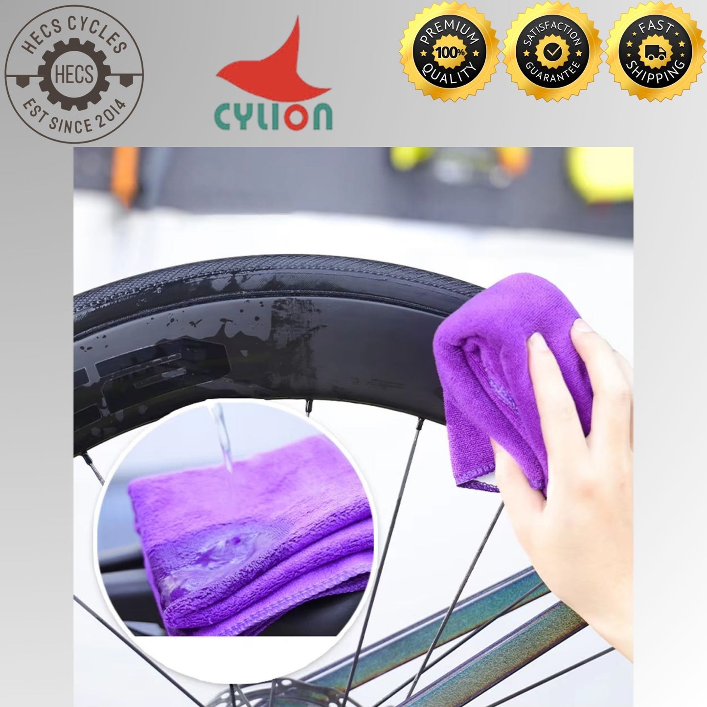 Cylion 8PCS Bicycle Cleaning Brush Tool Kit Bike Chain Cassette Drivetrain Cleaner Set