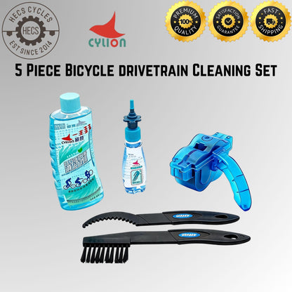 Cylion Bicycle Chain Cleaner Lube 5 Piece Set Bicycle Mountain Bike Road Bike Foldable Bicycle
