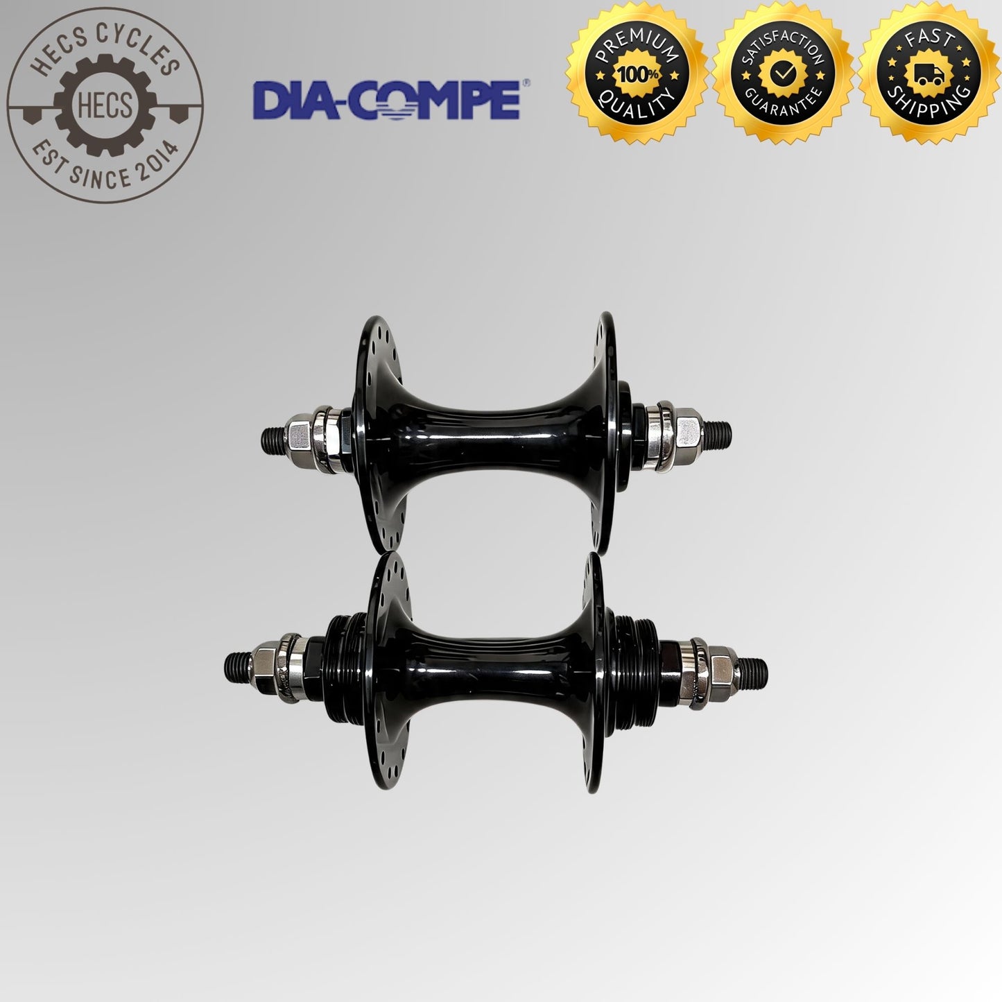 DIA-COMPE Gran Compe II Track Hub Set High Flange Fixed Gear 32 Holes 100/120mm