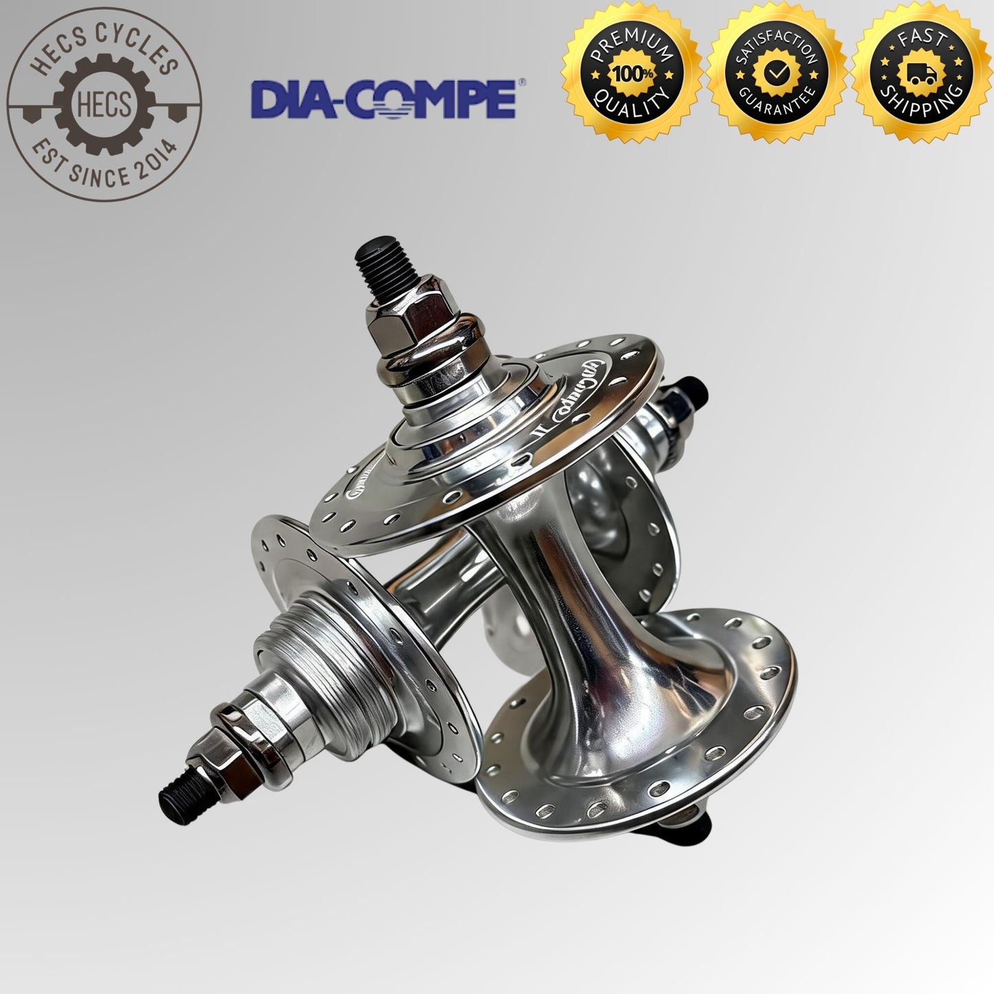 DIA-COMPE Gran Compe II Track Hub Set High Flange Fixed Gear 32 Holes 100/120mm