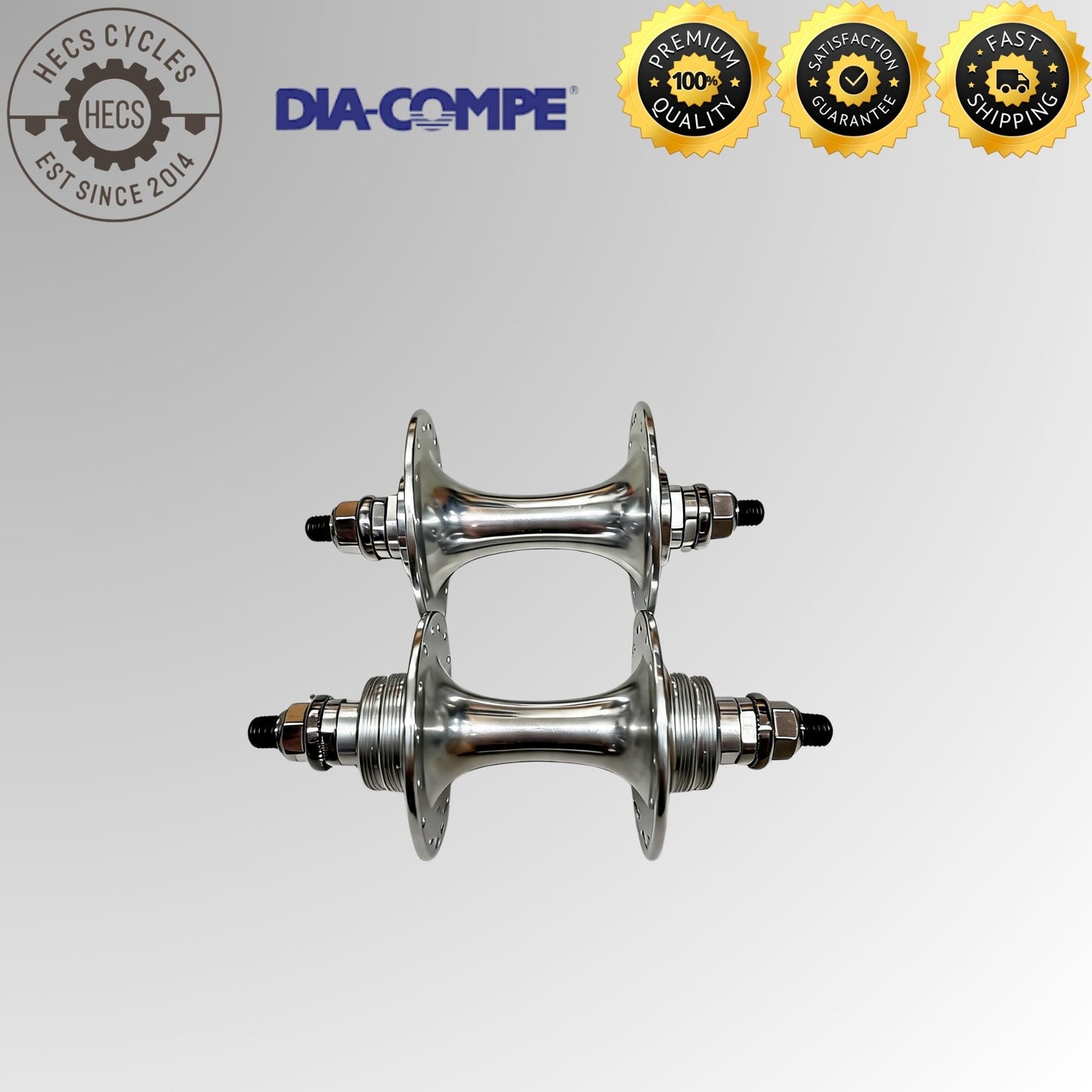 DIA-COMPE Gran Compe II Track Hub Set High Flange Fixed Gear 32 Holes 100/120mm