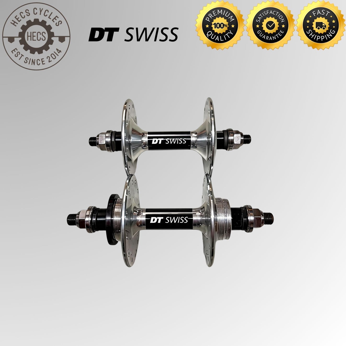 DT Swiss 370 Track Fixed Gear Hub Set Chrome Double Fixed 20H/24H 100mm/120mm