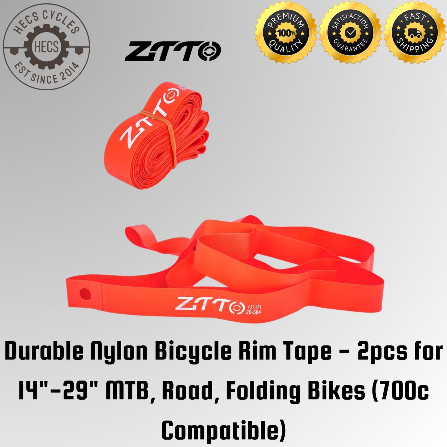 Durable Nylon Bicycle Rim Tape - 2pcs for 14"-29" MTB, Road, Folding Bikes (700c Compatible)