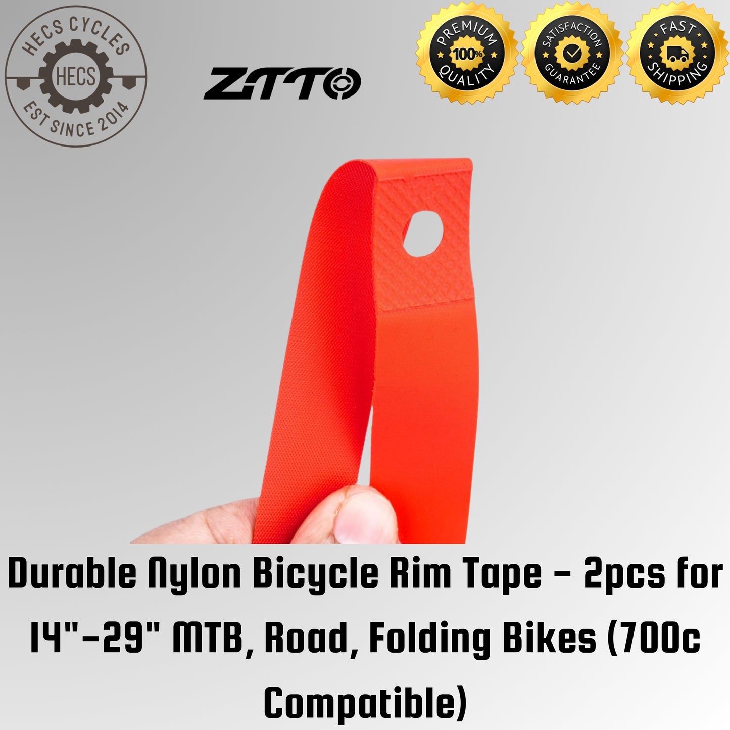 Durable Nylon Bicycle Rim Tape - 2pcs for 14"-29" MTB, Road, Folding Bikes (700c Compatible)