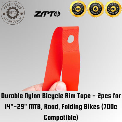 Durable Nylon Bicycle Rim Tape - 2pcs for 14"-29" MTB, Road, Folding Bikes (700c Compatible)