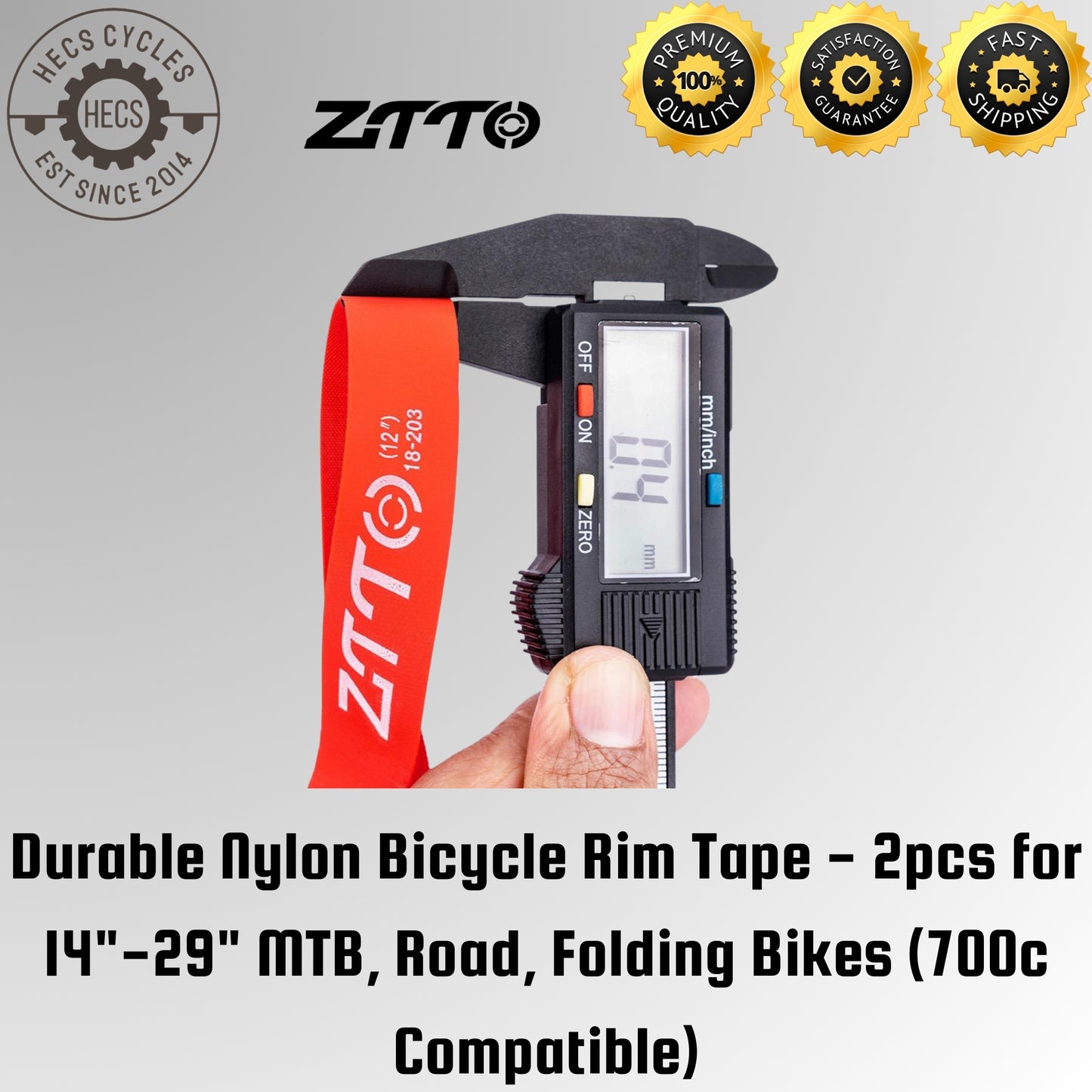 Durable Nylon Bicycle Rim Tape - 2pcs for 14"-29" MTB, Road, Folding Bikes (700c Compatible)